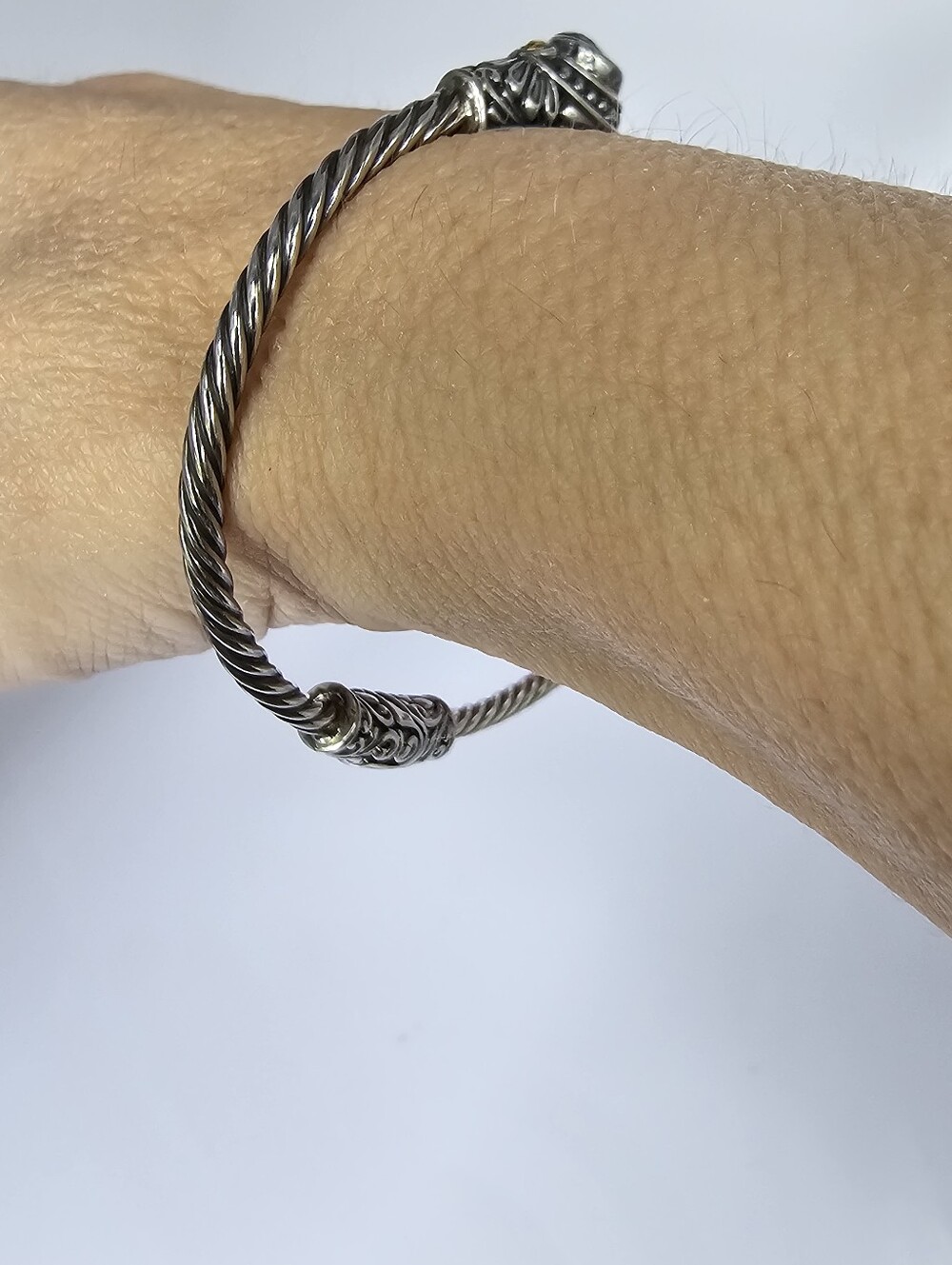 Set Natural Sky Blue Topaz Ring & Bracelet in 18K & Sterling Silver Sz 8! - Picture 5 of 16